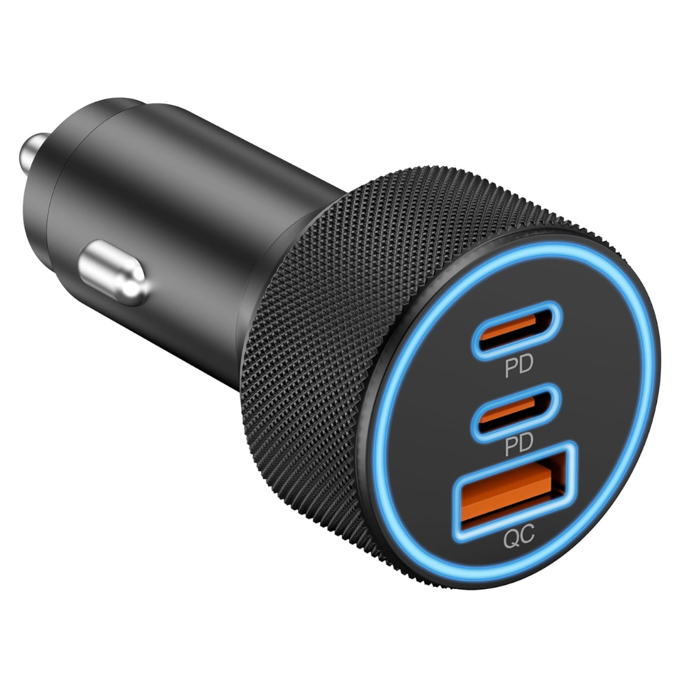 Untitled design - 2026-04-13T044640.587 USB C Car Charger, 3-Port 67W Dual USB-C & USB-A Car Power Adapter - Image 1