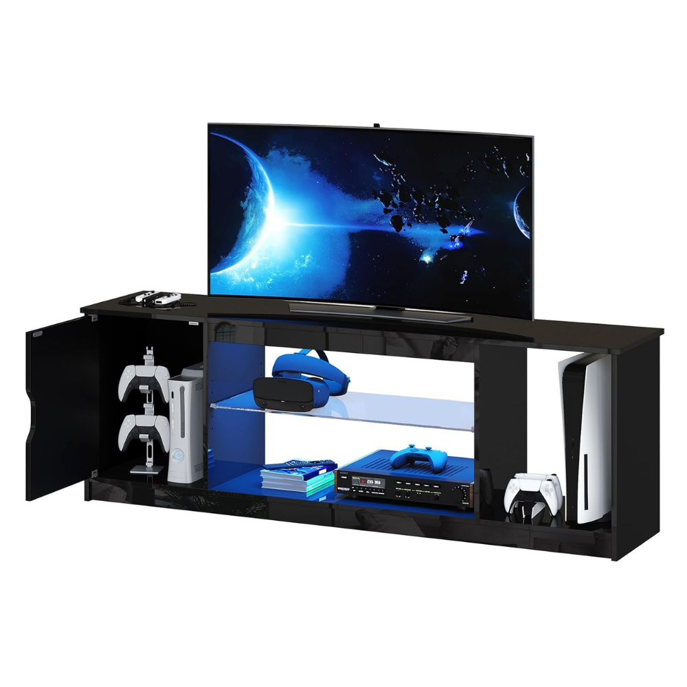 Untitled design - 2026-04-13T054813.624 Bestier 57" Gloss Black Media Console - Image 1