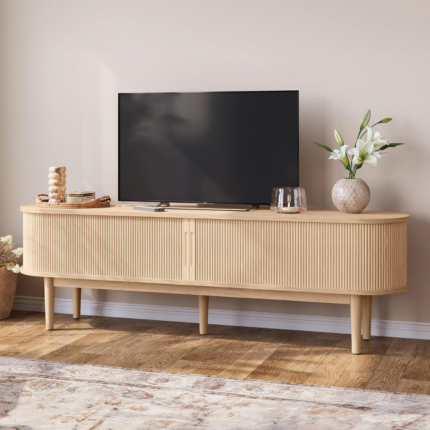 LINSY HOME 70" Fluted TV Stand for TVs