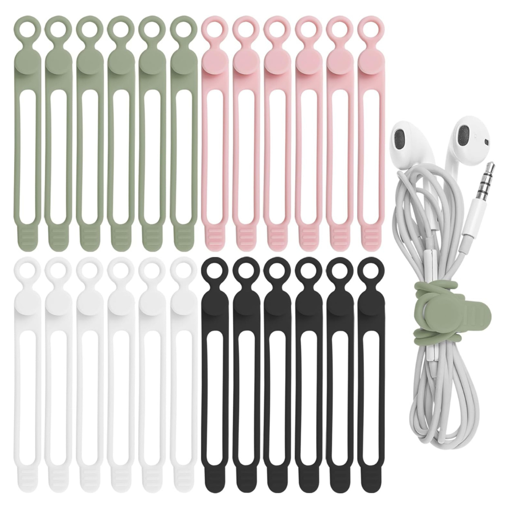 Untitled design - 2026-04-13T091259.203 Nearockle 24Pcs Silicone Cable Straps Cord Organizer - Image 1